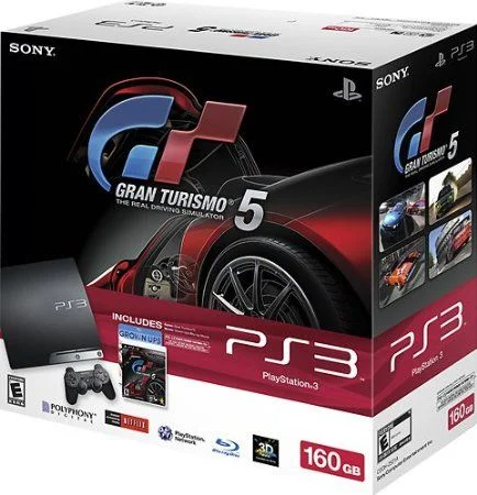  Sony PlayStation 3 Slim Gran Turismo 5 160GB Bundle