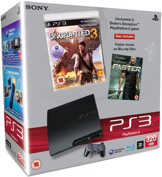  Sony PlayStation 3 Slim Uncharted 3 + Faster Bundle