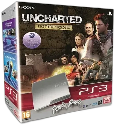 Sony PlayStation 3 Slim Uncharted Trilogy Silver Bundle