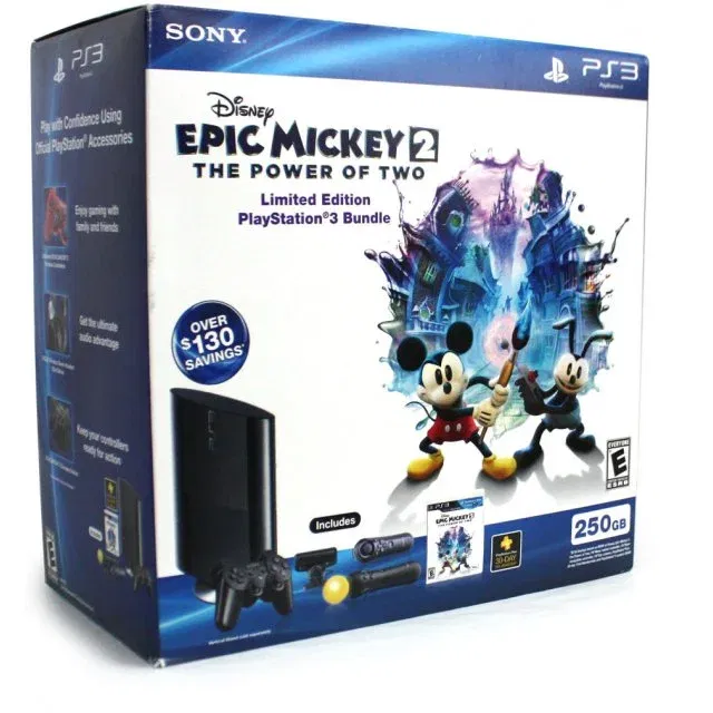 Sony PlayStation 3 Super Slim Epic Mickey Power of 2 Bundle