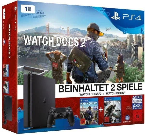 Sony PlayStation 4 Slim Watch Dogs 1 &amp; 2 Bundle