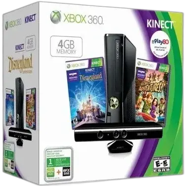 Microsoft Xbox 360 Slim DisneyLand + Kinect Adventures Bundle
