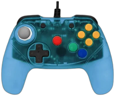 Retro Fighters Nintendo 64 Clear Blue Controller