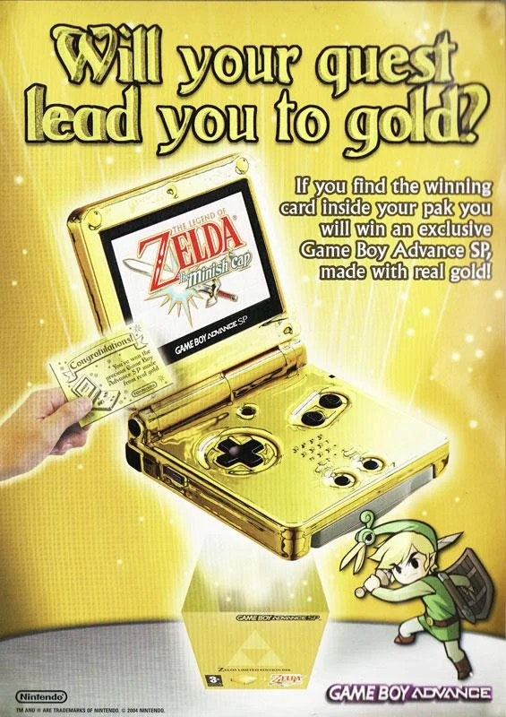  Nintendo Game Boy Advance SP 24K Gold Console