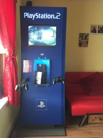 Sony PlayStation 2 Curvy Model Blue Kiosk