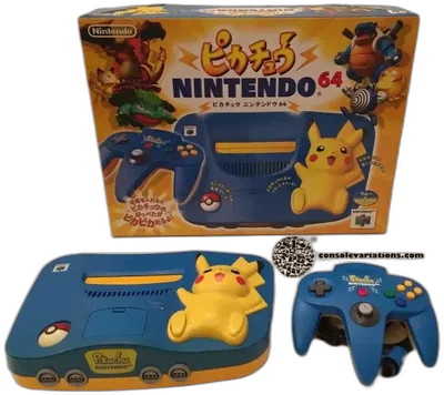 Nintendo 64 Pikachu Light Blue Console