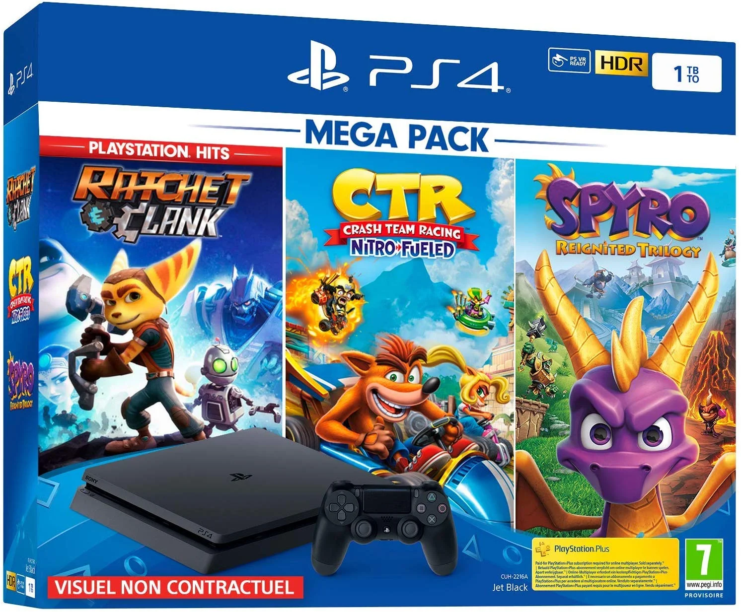  Sony Playstation 4 Slim Ratchet &amp; Clank+ Spyro Reignited + Crash Team Racing Bundle