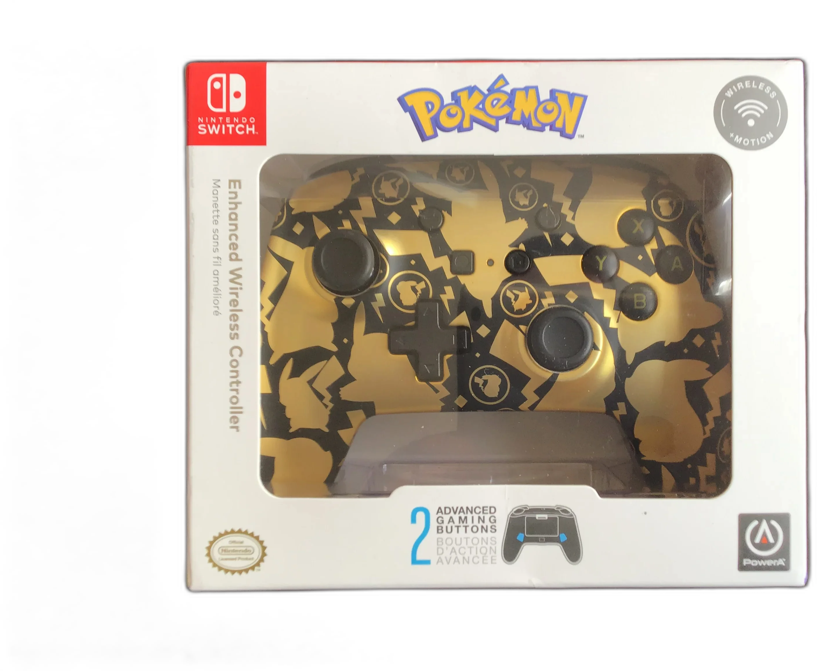  Power A Switch Pokemon Pikachu Gold Enhanced Wired Controller