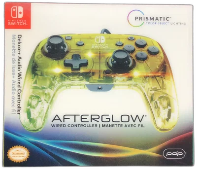 PDP Switch Deluxuxe Clear Yellow Afterglow Wired Controller
