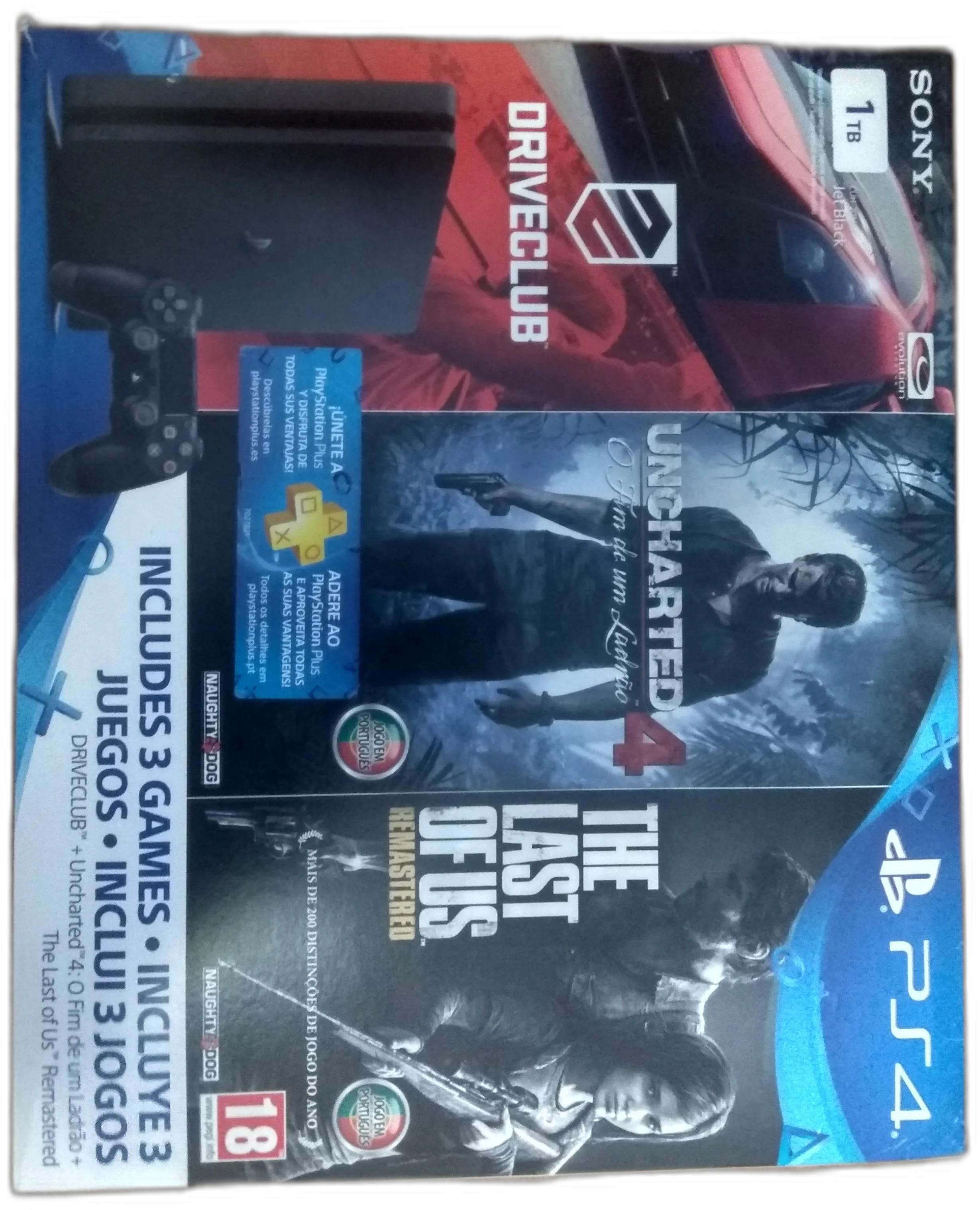  Sony PlayStation 4 Slim Driveclub + Uncharted 4 + The Last of Us Bundle