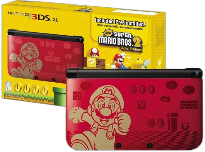  Nintendo 3DS XL New Super Mario Bros 2 Golden Console