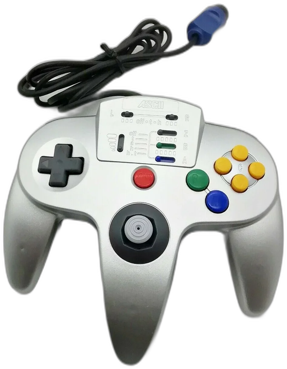  ASCII Nintendo 64 Pad Silver/Black Controller