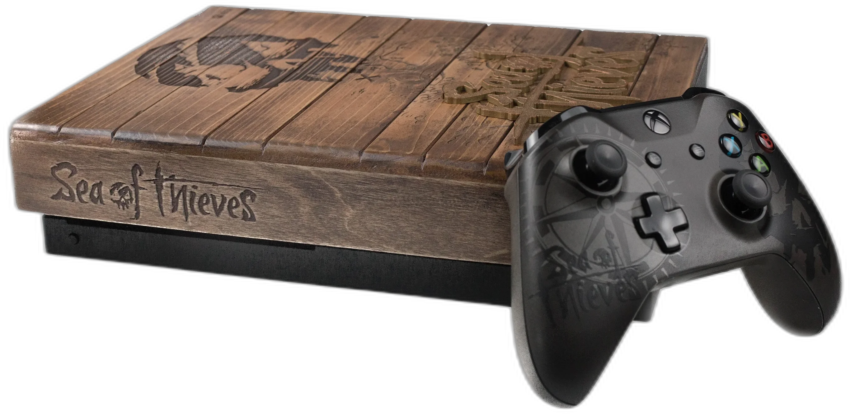  Microsoft Xbox One X Sea of Thieves Wooden Console