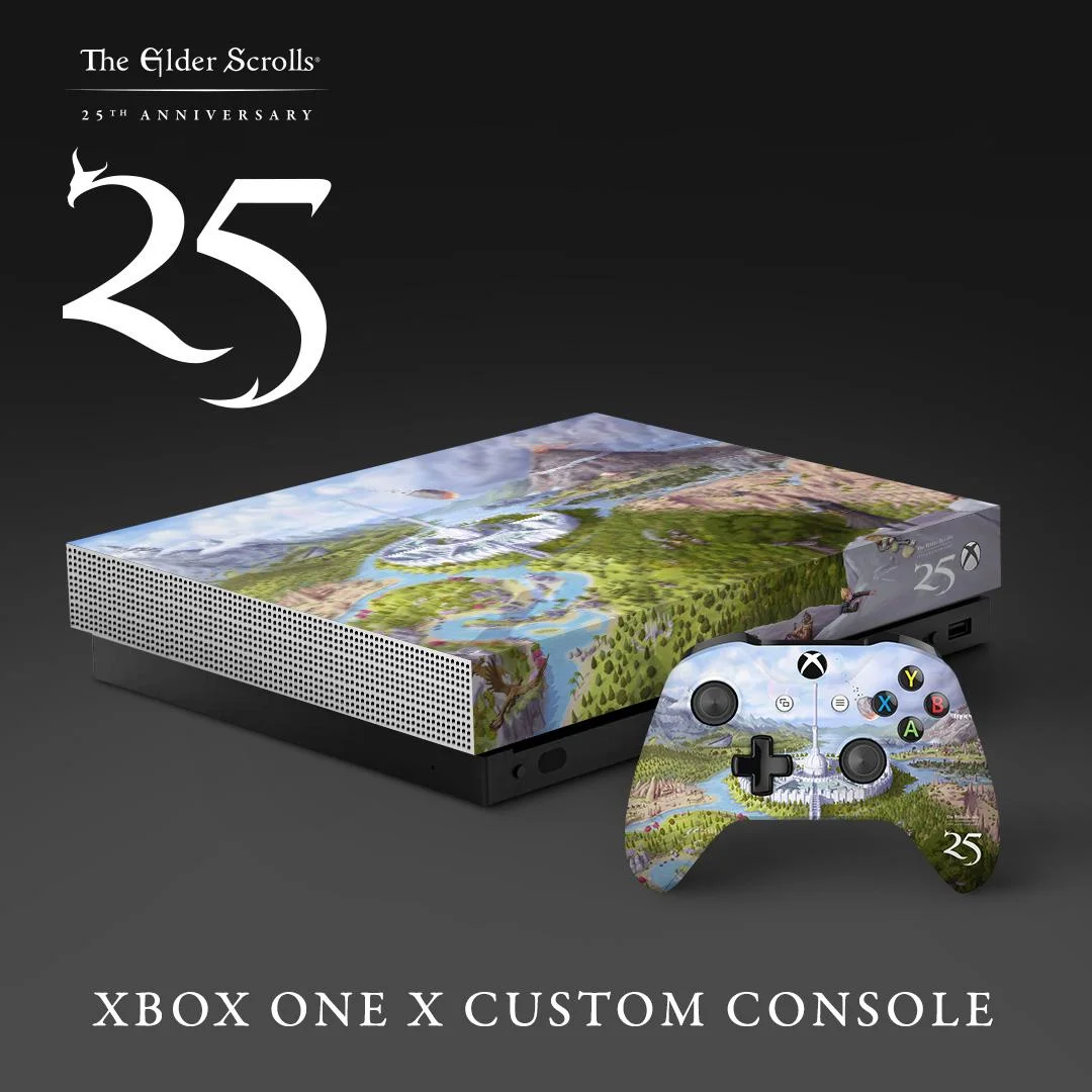  Microsoft Xbox One X The Elder Scrolls 25th Anniversary Console