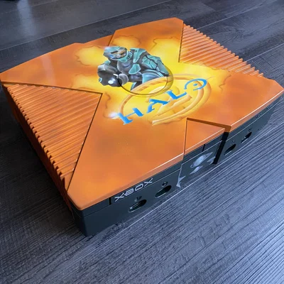 Microsoft Xbox Halo 2 Orange Airbrush Console