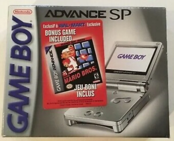  Nintendo Game Boy Advance SP Super Mario Bros. Silver Walmart Bundle