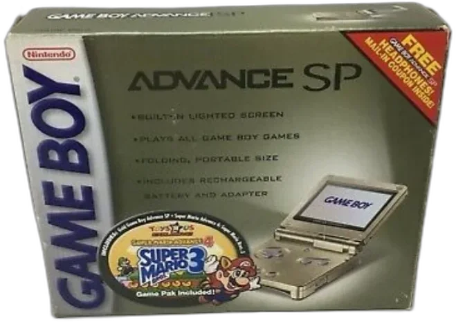  Nintendo Game Boy Advance SP Gold Toys R Us Bundle