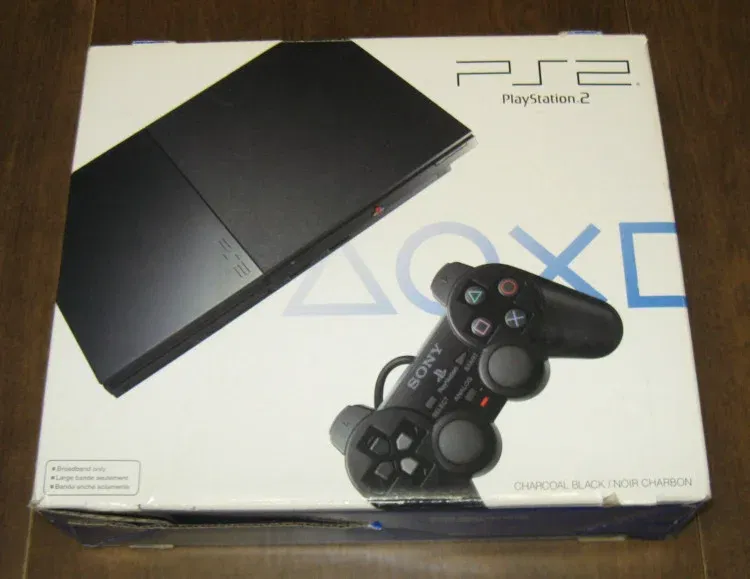 PlayStation 2 Slim Black Or Silver PS2 + FULL SET UP + 10 Free Games !