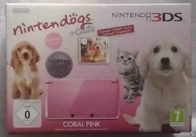Consolevariations - Nintendo 3DS Coral Pink Nintendogs Bundle