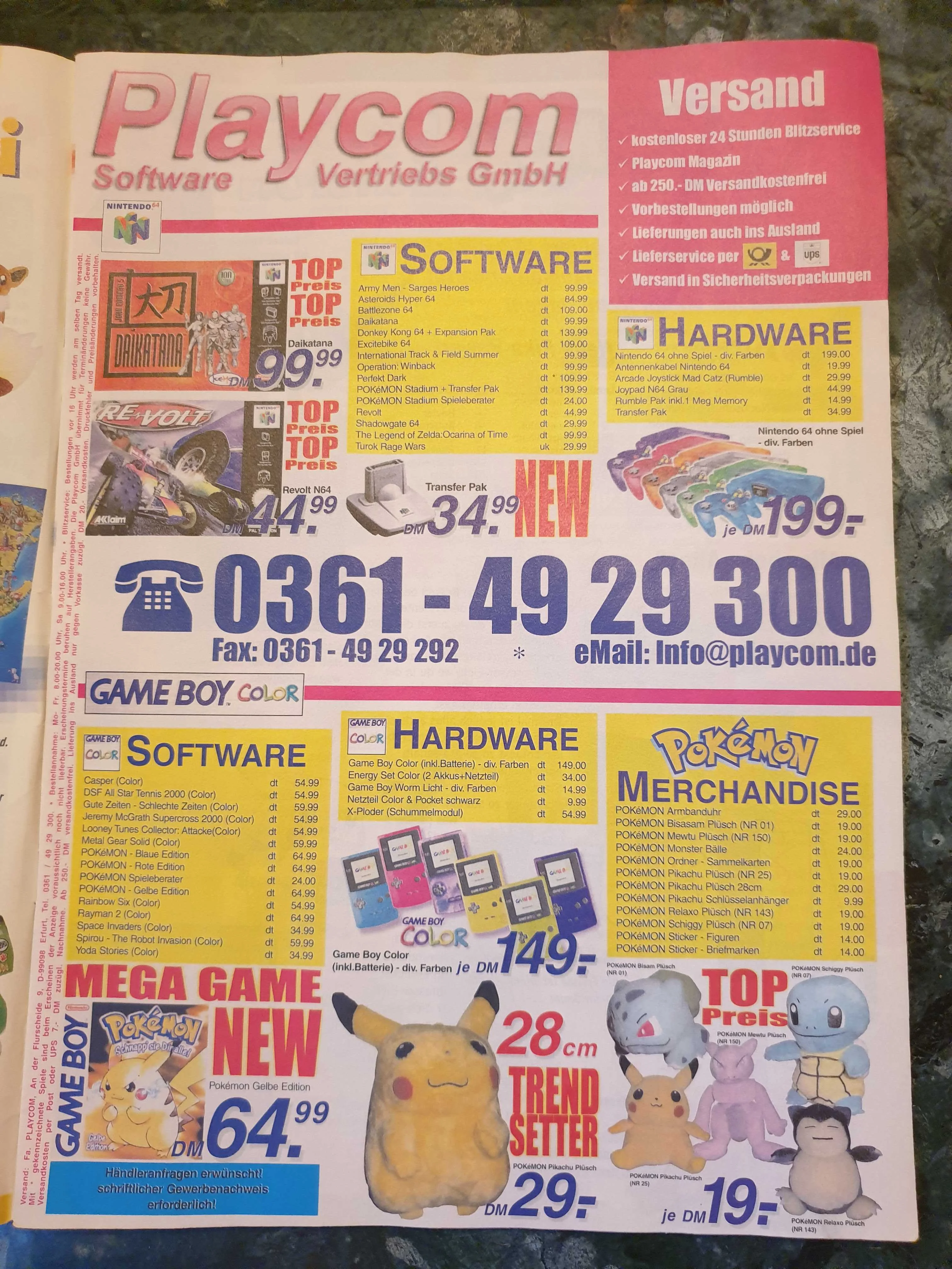 Order page from old Nintendo Magazine without Online Shop