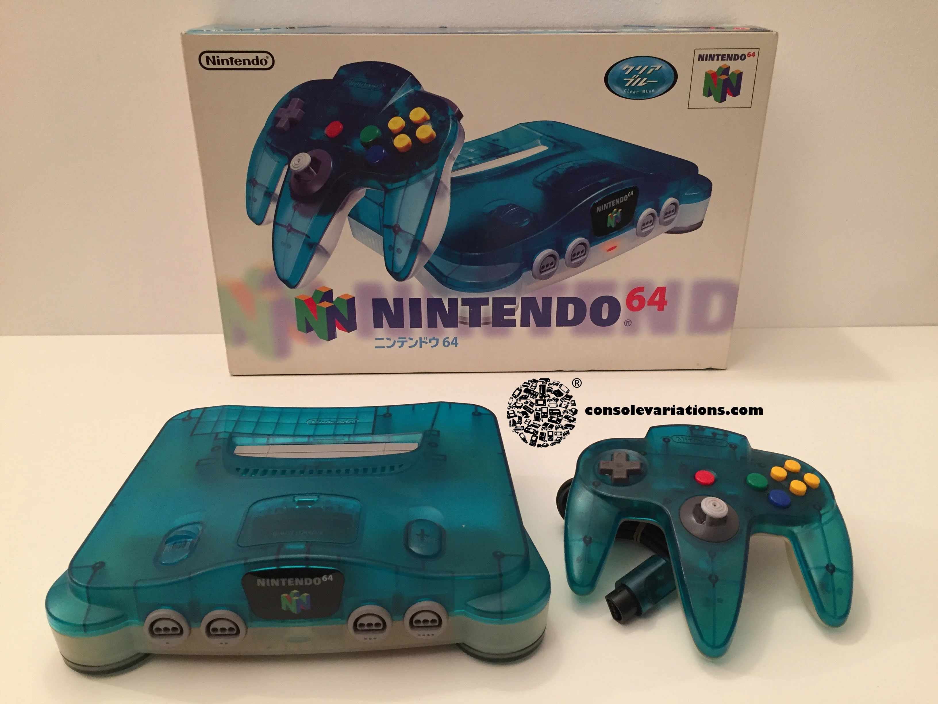 Nintendo 64 Clear White / Blue Console (Example Japan)