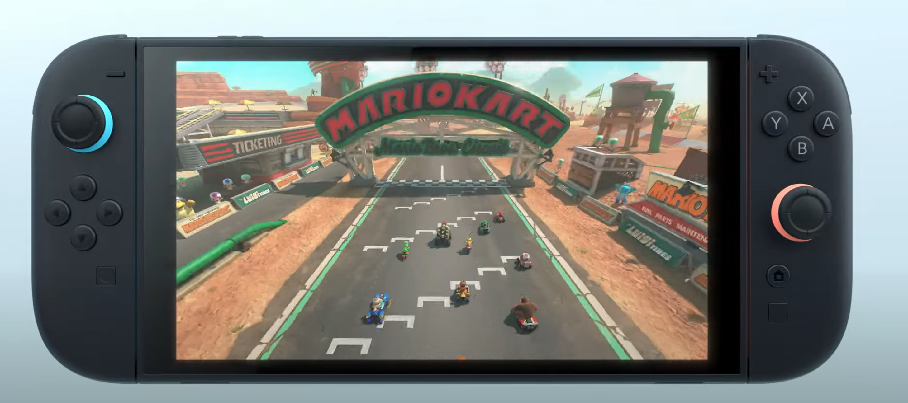 With gameplay of a new Mario Kart game!