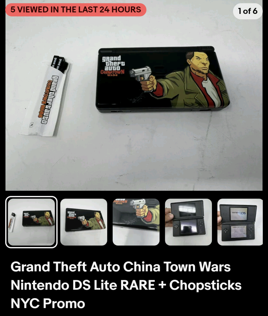 Auction of the DS Lite Chinatown Console from Huang Lee