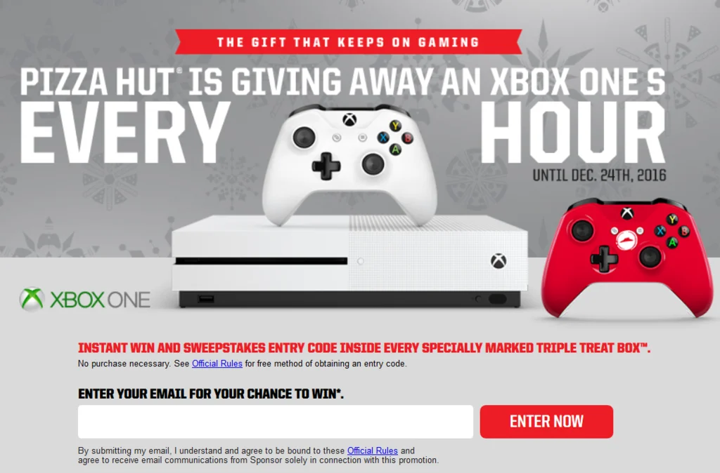 PizzaHut gives away Xbox One S systems and a limited Controller every hour