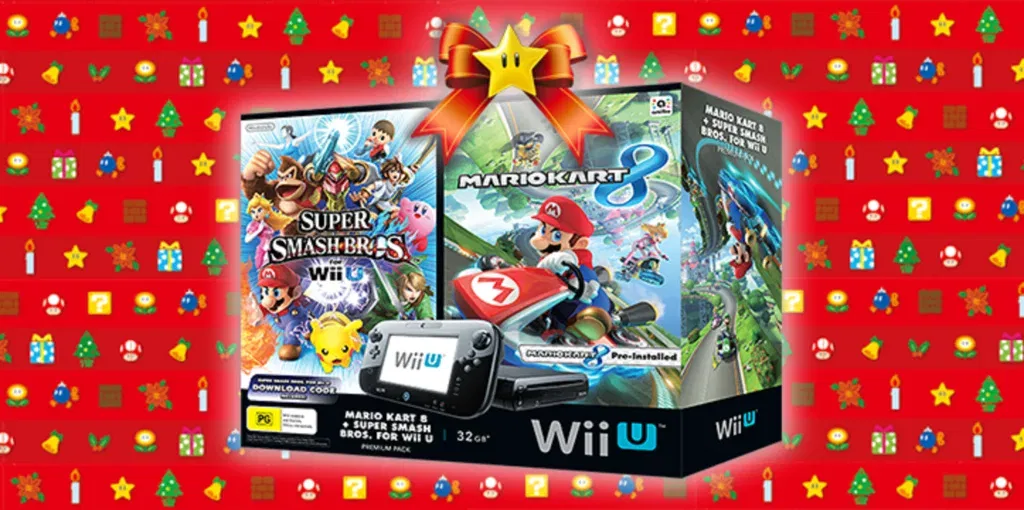 The Wii U Bundle with Mario Kart 8 and Super smash Bros